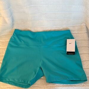 Nike One Dri-fit Women's Aqua Athletic Shorts high rise and 5 inch length NWT